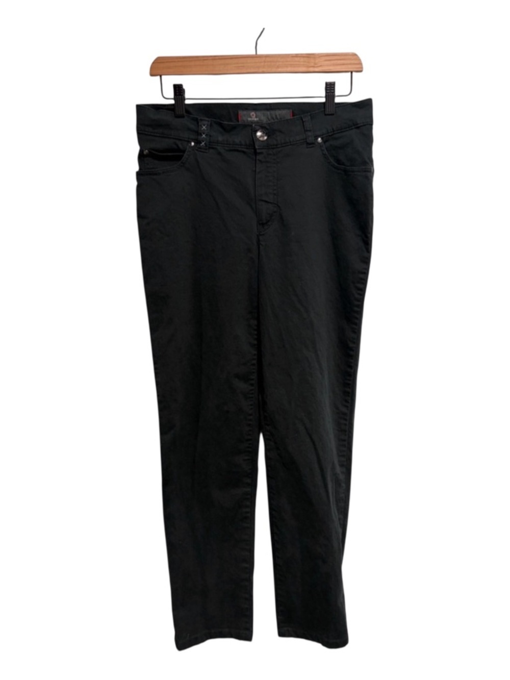 Dismero Women’s Black Straight Leg Mid-Rise Pants Made in Italy 31